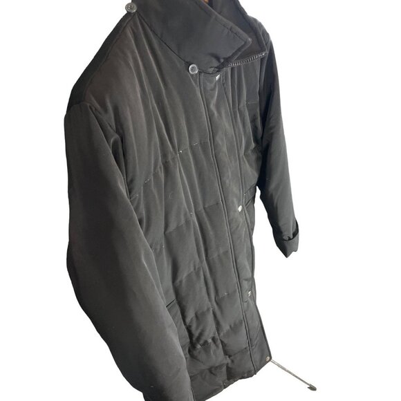 Centigrade Black Quilted Long Down Blend Filled Full Zip Coat Sz XL - Picture 4 of 14
